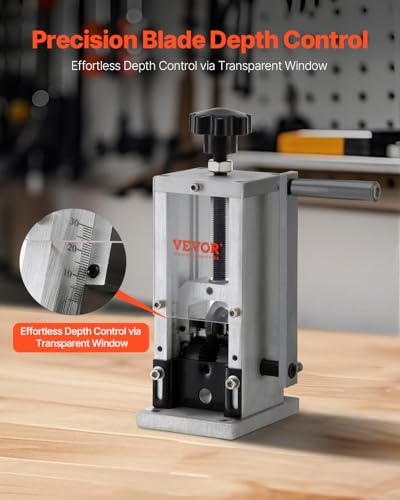 Image of VEVOR Manual Wire Stripping Machine, 0.06''-1.18'' Copper Stripper with Hand Crank or Drill Powered, Visible Stripping Depth Reference, Portable Aluminum Frame Wire Peeler for Scrap Copper Recycling