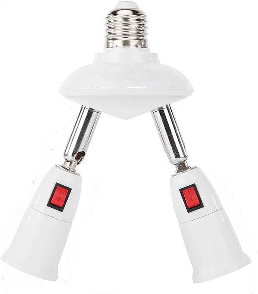 CLWHJ-360 Degrees Adjustable-2 in 1 E26/E27 Splitter Socket Adapter. E26/E27 Standard LED Bulbs 360 Degrees Adjustable 180 Degree Bendable Max Watt 120W (2 in 1)