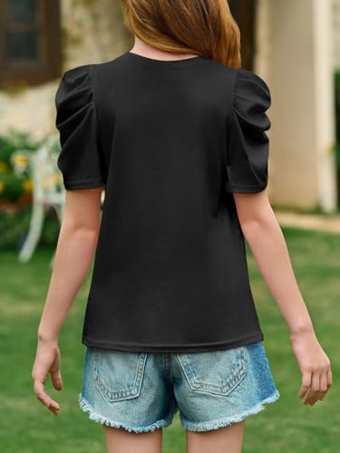 Image of Imily Bela Kids Girls Puff Short Sleeve T Shirts 5-14 Years | Summer, Casual, Crewneck, Fashion Tops