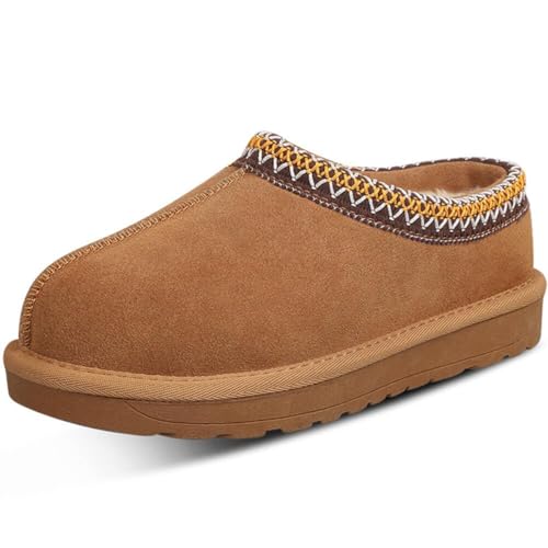 Women's Slippers Platform Mini Boots For Women Suede Leather Home Indoor Comfy Fur Fleece Lined Outdoor Anti-Slip Slipper Short Ankle Boot