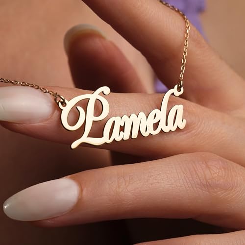 14k Solid Gold Name Necklace Personalized, Custom Script Nameplate Necklace, Dainty Custom Name Necklace For Women, Nameplate Customized Pendant, Gift for Her, 14K Solid Gold and Gold Plated Options4