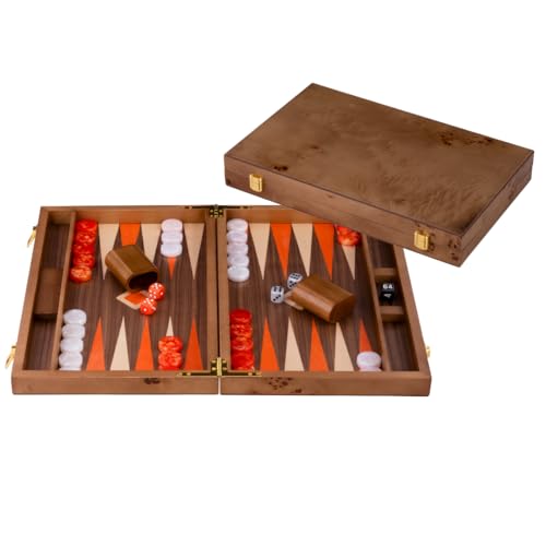 Coffret backgammon bois marqueté noyer un cadeau d'exception pour joueur