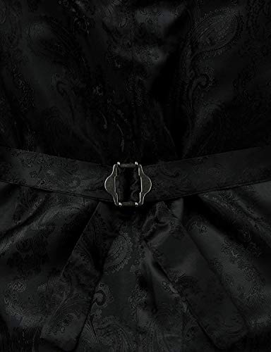 ZEROYAA Mens Hipster Metallic Paisley Printed Single Breasted V-Neck Suit Vest/Tuxedo Waistcoat