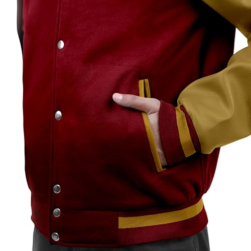 Image of Baseball Wool Letterman Varsity Faux Leather Sleeve For Men | Wool Varsity Bomber Jacket