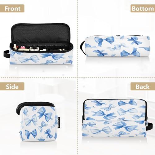 Bolsa de viaje para herramientas de cabello Blue Bow con tapete resistente al calor, organizador para planchas, rizadores y accesorios para el cuidado del cabello miniatura 5