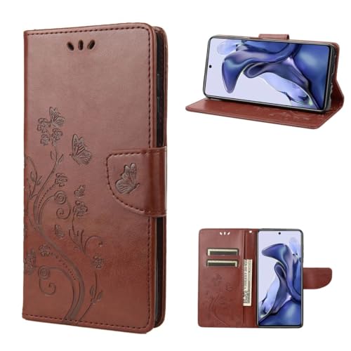 Coque Poco X4 Pro 5G rabat marron avec support de visionnage