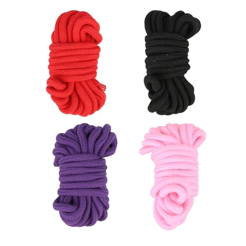 4 Pcs Set Bondage Ropes (Each Rope 5m) ZEOABSY Comfortable Cotton BDSM Ropes for Couples 4 Colors Restraints Bundle for Bedroom Play SM Sex Toys Flirt for Women Men Extreme Love (4 x 5m)
