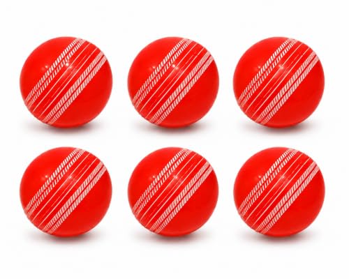 Image of I-10 Rubber Cricket Ball for Practice and Training | Synthetic Rubber Cricket Ball | High Bounce Cricket Practice Ball | Indoor Outdoor Use | Durable Cricket Coaching Ball | 110-120 g | Pack of 6