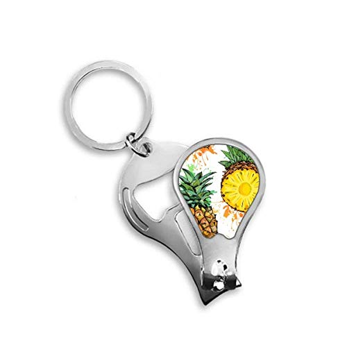Coupe-ongles de pieds avec motif ananas jaune fruits tropicaux et pince pédicure métal