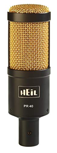 Heil PR-40BG Black Dynamic Microphone with Gold Grill for Vocals, Drums, Guitar and Bass Cabinets
