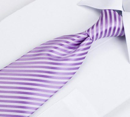 Amazon 箱なし ネクタイ チーフ 2点セット ストライプ柄 紫 ムラサキ ビジネス 結婚式 二次会 Not 2set 005 ネクタイ 通販