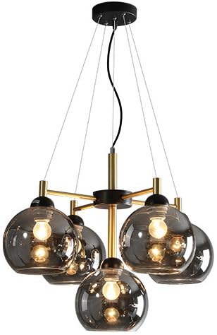 Lustre boule en verre gris pour créer une ambiance chaleureuse dans votre salon