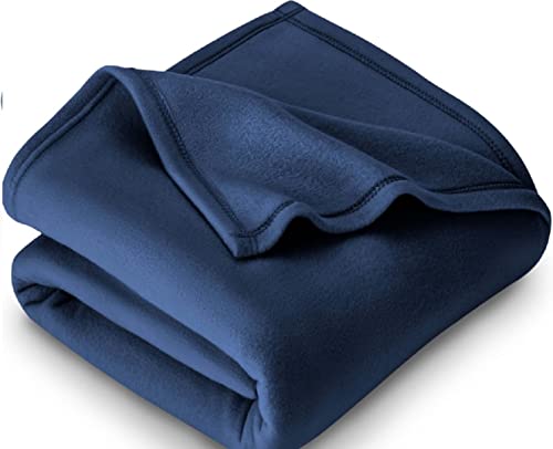 Image of Combo Pack of 2 Single Bed Solid Polar Ac Blanket Size - 60 * 90 inch, Color-Brown&Blue