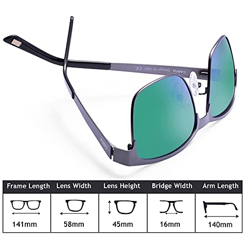 Image of CARFIA Metal Mens Sunglasses Polarized UV400 Protection for Driving Fishing Hiking Golf Everyday Use CA5225
