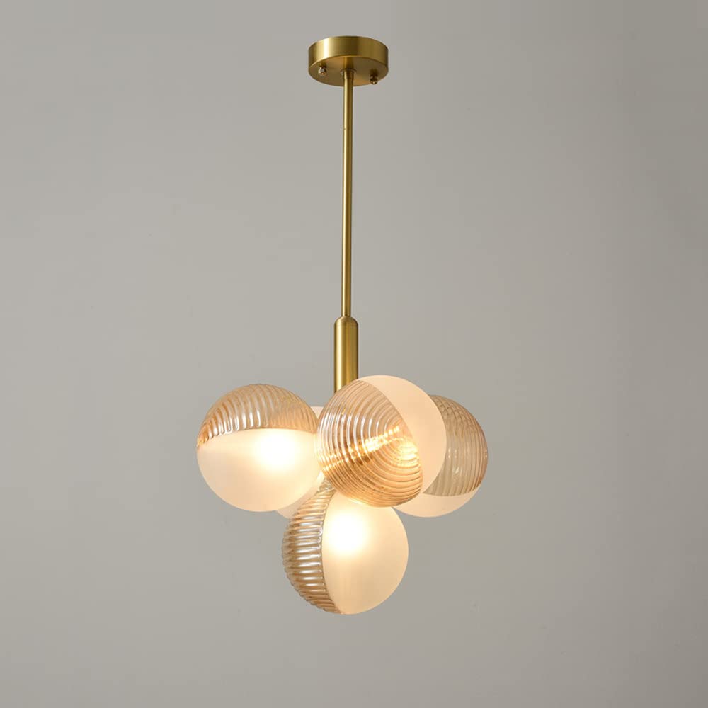 Lámpara de techo de 5 Luces, semiempotrada, Estilo rústico, con Globo de Cristal, iluminación LED G9 para Porche, comedor, dormitorio y Sala de estar. Fabricada en China.