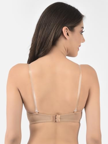 Image of Softline Women's Cotton Rich Padded Wired Demi-Cup Bra | Seamless, Breathable & Soft Fabric | Everyday Comfort & Support