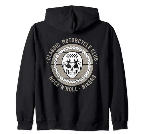 Moteros Ropa Motera Mujer Hombre Retro Vintage Calavera Sudadera con Capucha