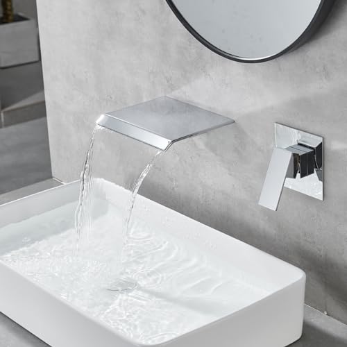 Robinet mural cascade encastrable pour gagner de l'espace sur la vasque - 2