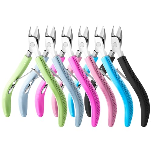 QIEIEI Cuticle Trimmer,Ergonomic Cuticle Nipper with Rubber Handle Trimmer Professional Manicure Tool for Nails Care Full Jaw Cutter