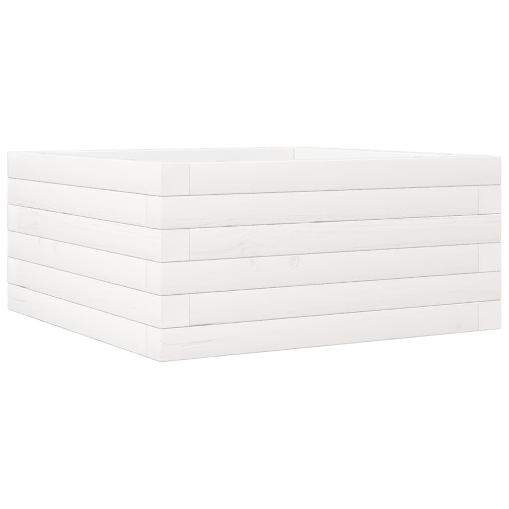 Generico Fioriera da Giardino Bianca 50x50x23 cm Legno Massello di Pino,Prato e Giardino,Giardinaggio,Vasi e fioriere-847184