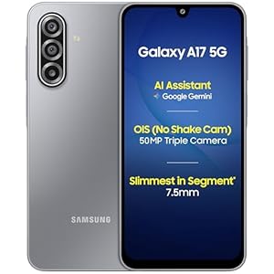 Samsung Galaxy A17 5G Smartphone (Grey, 6GB+128GB) | 50MP AI Camera | Super AMOLED Screen | Circle to Search | Gemini Live | Gorilla Glass Victus | Slim 7.5mm Body