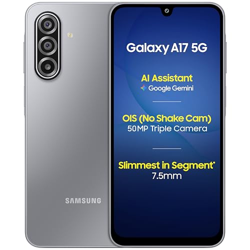 Samsung Galaxy A17 5G (Gray, 6GB RAM, 128GB Storage) | 50 MP No Shake Camera | Gemini Live | Circle to Search | Super AMOLED | Corning Gorilla Glass Victus | 7.5mm Sleek | AI