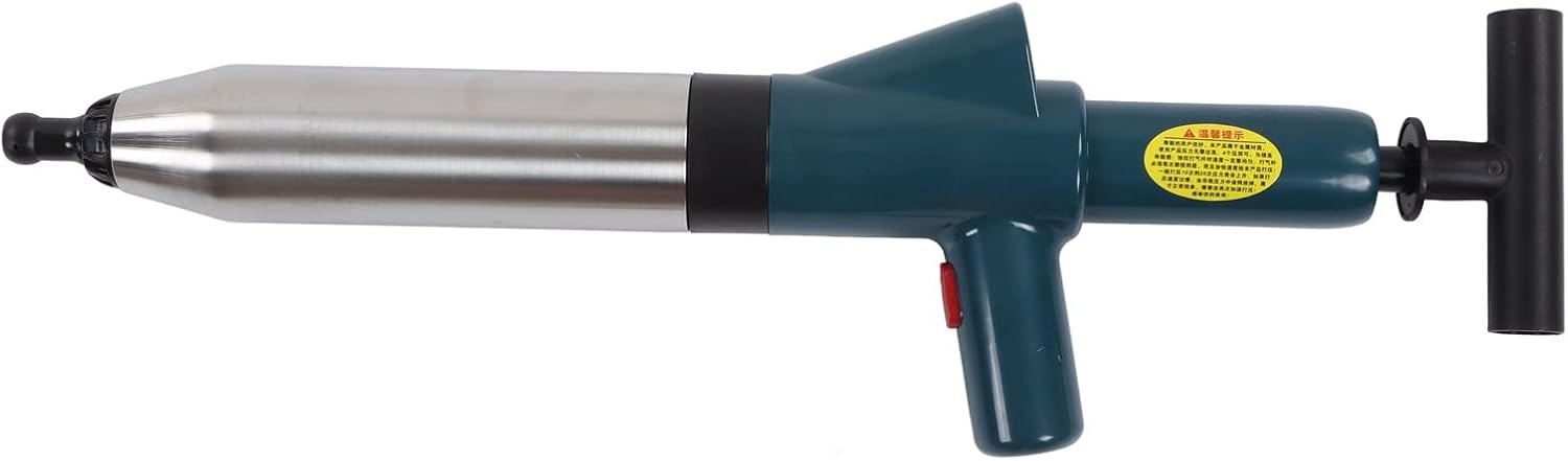 Eujgoov High Pressure Drain Air Drain Unblocker, High Pressure Plunger, Stainless Steel Pipe Unclogging Tool with Non Slip Handle, Upward Air Indicator