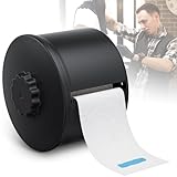 Neck Strip Dispenser, Black Barber Neck Strip Holder Dispenser with 4PCS Adhesive Pads for Wall Mounting Hanging Up, Neck Strip Paper Roll Dispenser Neck Strip Container for Hair Salon & Barber Shop