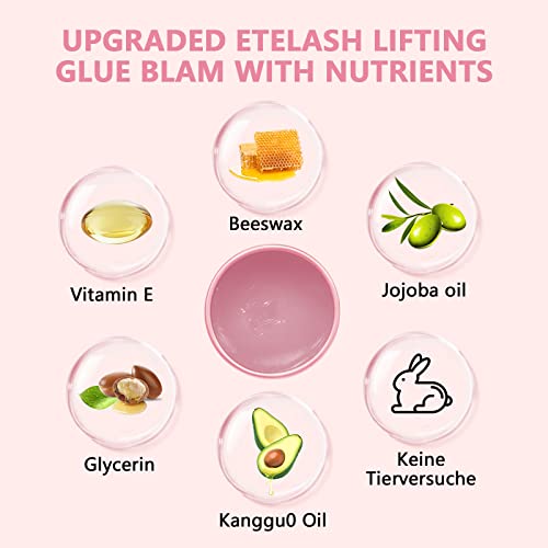 4. Bild von PERMANIA Wimpernlifting Kleber, Wimpern Kleber für Wimpernlifting, Wimpernlifting Zubehör, Lash Lifting Glue Balm Rosenduft, Schnell Trocknend, mit Kleinem Pinsel -10g