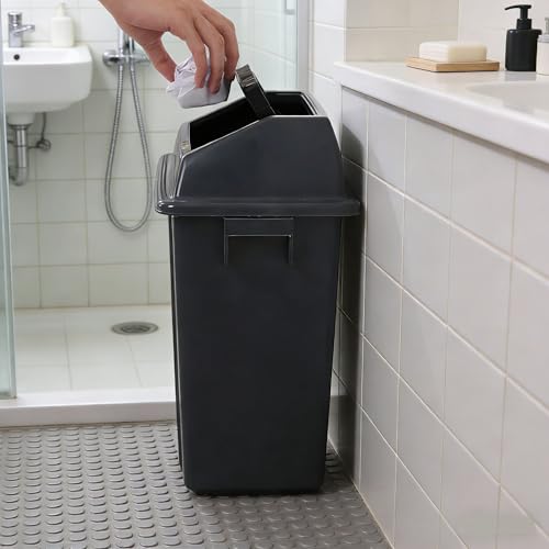 Caneca de basura plástica con tapa 6 galones gris pack 4 miniatura 6