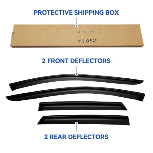 Image of Window Visors Rain Guards for 2007-2014 Ford Edge, Out-Channel Window Vent Wind Deflectors Visors Shades for 2007-2015 Lincoln MKX