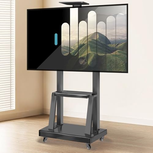 Soporte móvil para TV con ruedas ajustables, carga hasta 300 lb miniatura 3