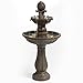 Warm Garden 3 Tiered Outdoor/Indoor Water Fountains –42.2 in. Tall, Like Stone Bird Bath for Outside, Elegant Waterfall Feature for Garden, Yard, Patio, Home Decor (Bronze Color)