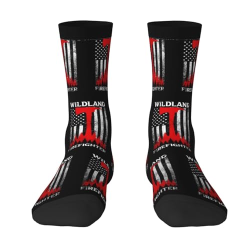 Kangweida Thin Red Line Fire Socks