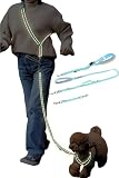 [LaLUCA GOODS] 犬 ショルダーリード 反射ライン 小型犬 中型犬 大型犬 アドバンスモア 02モデル ハンズフリー ライトブルー Aセット Sサイズ