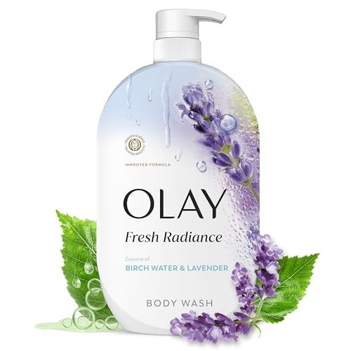 Olay Body Wash for Women Fresh Radiance 24/7 Skin-Loving Freshness Visibly Radiant Plant Based Cleansers Vitamin B3 & Antioxidant Blend For All Skin Types Birch Water & Lavender Scent 35 fl oz