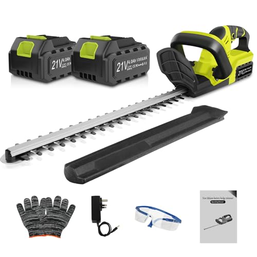 VOERJIA 21V Heavy Duty Cordless Hedge Trimmer, 2 * 4000mAh hedge cutter trimmer, Electric Hedge...