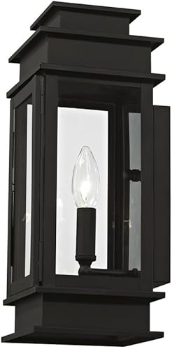 Miniatura 4 de Livex Lighting 2013-07 Princeton - Linterna de pared para exteriores, bronce, 14 "x 5.5" x 14"