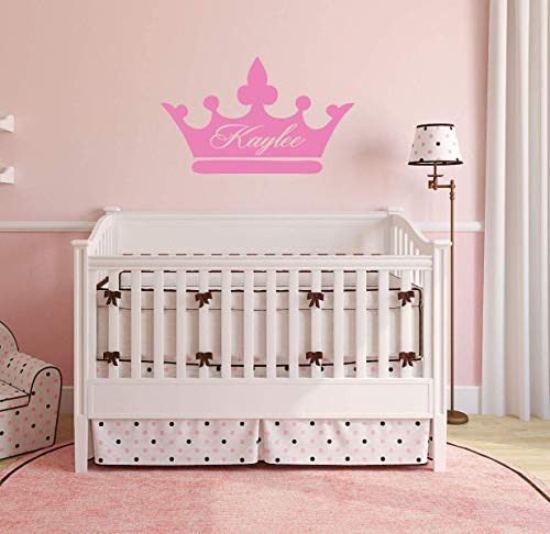 Vinilo decorativo personalizado corona princesa para pared miniatura 4