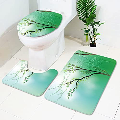 Badematten Set 3 teilig,Toilettenmatte Set,3er Badgarnitur Badezimmer Matte Set Dusch Bade Matte Vorleger Teppich 3D…