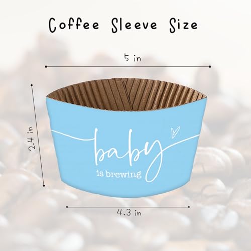 BONETAT 20 Counts A Baby Is Brewing, Coffee Cup Sleeves for Baby Shower Decorations, Disposable for Hot corrugated paper Sleeves 12 16 or 20 oz Paper Cup - Aa10 — view 2