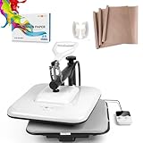 HTVRONT Heat Press Machine, 3pcs Teflon Sheets, 150pcs A4 Sublimation Paper, 2pcs 20mm Heat Resistant Tape