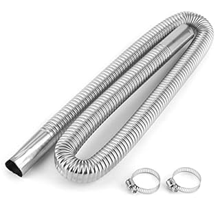Camrusic Diesel Heater Exhaust Pipe, Parking Air Heater Exhaust Hose 1inch/2.5cm Inner Diameter Stainless Steel Car Vehicle Replacement(47.2inch / 120cm)
