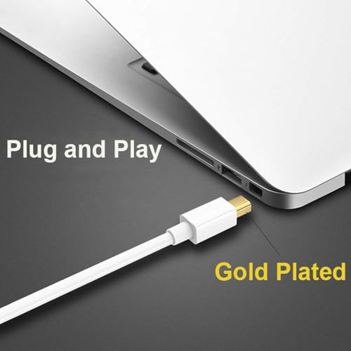 Image of ATEVON 1.5M Mini DisplayPort to HDMI Cable - Gold-Plated Connector, Thunderbolt Compatible Adapter for MacBook, iMac, PC to HDTV, 4K Video Support- Multicolor