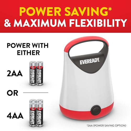 Eveready-LED-Camping-Lantern-X-250-2-Pack-Super-Bright-Tent-Lights-Rugged-Water-Resistant-LED-Lanterns-100-Hour-Run-time-Batteries-Included-Red-and-Black