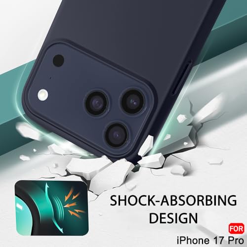 Image of TheGiftKart Liquid Silicone Back Cover Case for iPhone 17 Pro | Soft Micro-Fibre Lining Inside | Camera & Screen Protection | Shockproof Back Cover Case for iPhone 17 Pro (Silicone, Blue)