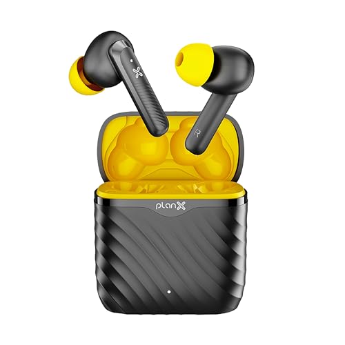 Image of PLANX AIRDEW 112 ENC Wireless Earbuds with ANC & ENC Noise Cancellation, Bluetooth 5.4, 50H Playtime, IPX4 Waterproof, LED Display, Low Latency Gaming, USB-C Charging