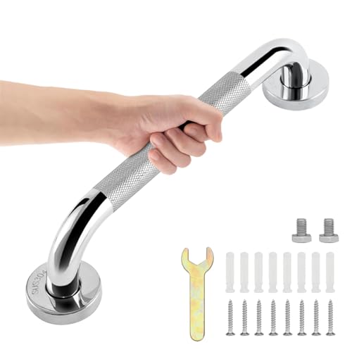 sunzone Handlauf Badewannengriff 304 Edelstahl gebürstet Haltegriffe für Senioren Haltegriff Dusche rutschfest Wandmontage Aufstehhilfe Badezimmergriff Duschgriff für Badewanne 30cm