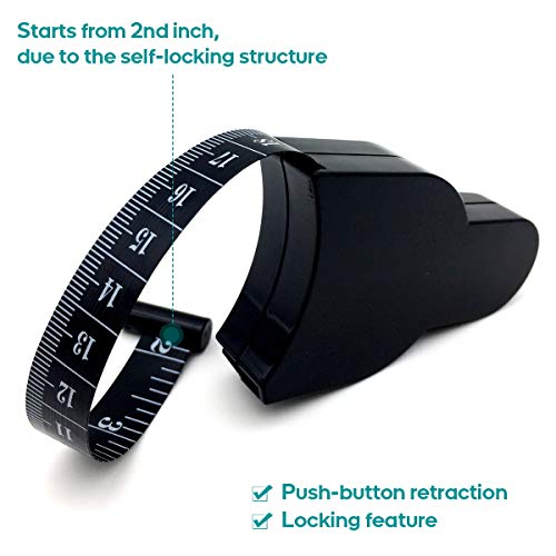 Body Tape Measure for Body Measuring Body Fat Measurement Tool for Weight Loss 60 Inch 150 cm (Black)