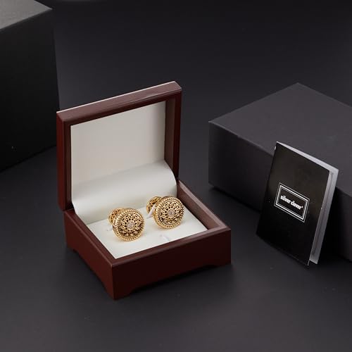 Mancuernillas para Hombre, Chapadas en Oro 18K miniatura 3